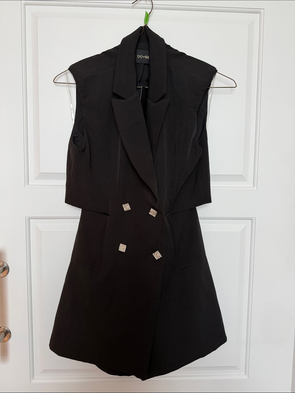 DO+BE Black Sleeveless Double-Breasted Blazer Dress